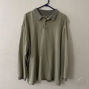 Vintage Tommy Bahama Mens XL Sage Cotton /silk 1/4 buttons Long Sleeve Pullover
